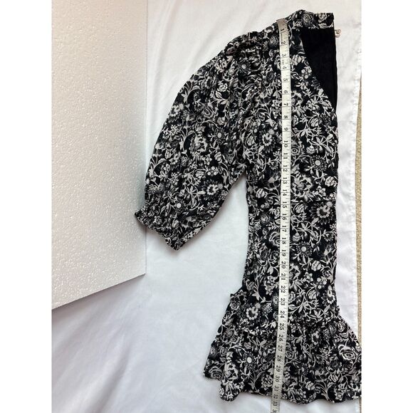 Olivaceous NWT Floral Cottagecore Mini Flare Dress Puff Sleeve Coquette Girly L - Picture 11 of 11